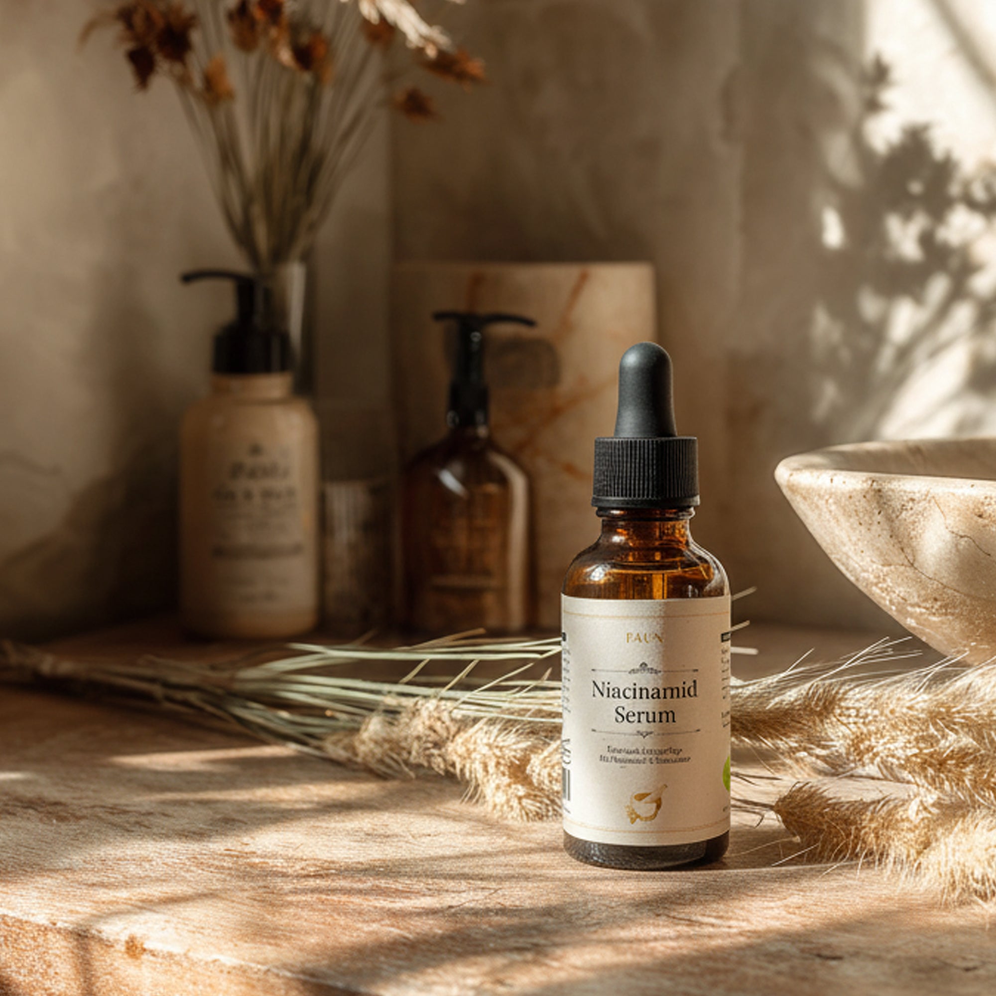 Niacinamid Serum mit 5 % Vitamin B3, Glycerin &amp; Sheabutter | Klärende Pflege bei Unreinheiten, Rötungen &amp; Pigmentflecken
