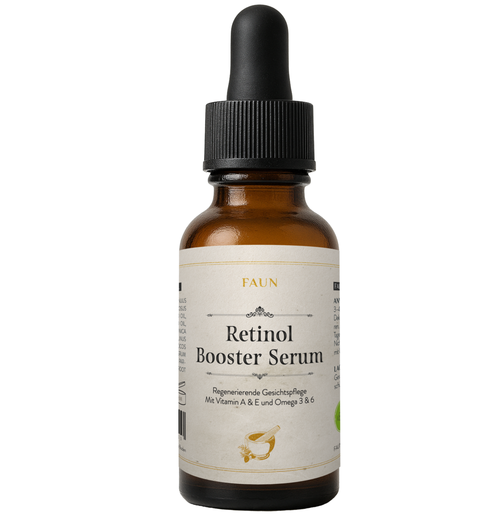 Retinol Booster Serum mit Granatapfel-, Karotten- &amp; Jojobaöl | Sanfte Vitamin-A-Pflege für strahlende, glatte Haut