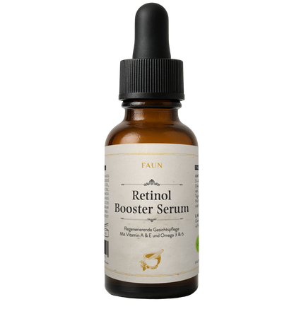 Retinol Booster Serum mit Granatapfel-, Karotten- &amp; Jojobaöl | Sanfte Vitamin-A-Pflege für strahlende, glatte Haut
